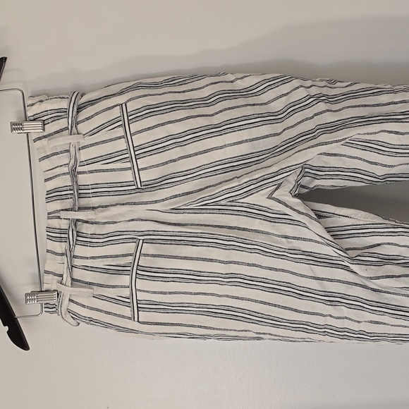 Madewell Linen-Cotton Paperbag Pants in Dark Baltic Stripe - Picture 7 of 11